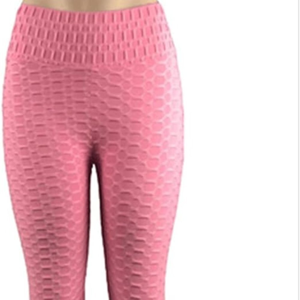 Two Wide Waistband Textured Leggings